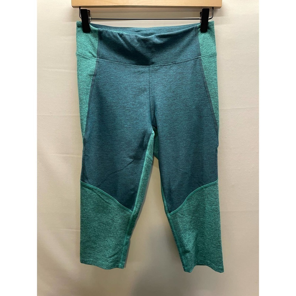 Outdoor Voices Womens 3/4 Warmup Legging Blue Teal Textured Compression OV MED